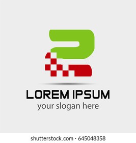 Abstract Number 2 logo Symbol icon
