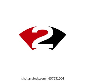 Abstract Number 2 logo Symbol icon
