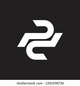 abstract number 2 simple geometric line logo vector