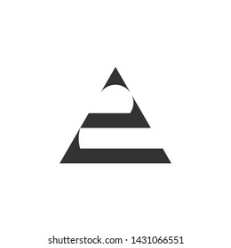 abstract number 2  triangle arrow geometric logo vector