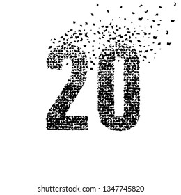 Abstract number 20. Vector and illustration.
