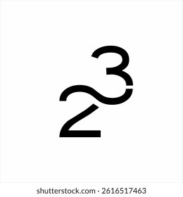 Abstract number 23 logo design with infinity symbol.