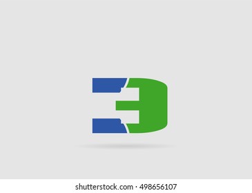 Abstract Number 3 logo Symbol icon set
