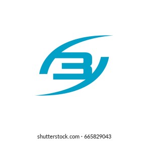 Abstract Number 3 logo Symbol icon
