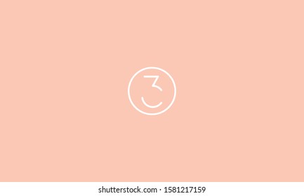 Abstract Number 3 monogram in a circle 