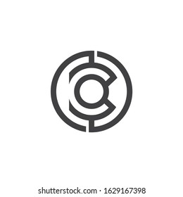 abstract number 30 symbol circle geometric line logo vector