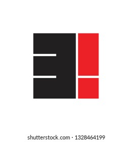 abstract number 31 simple square logo vector