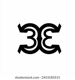 Abstract number 33 logo design with arrow sign.