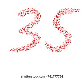 Abstract Number 35 Made Of Written Hearts