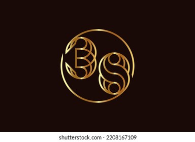 Abstract Number 38 Gold Logo, Number 38 monogram line style inside circle can be used for birthday and business logo templates, flat design logo, vector illustration
