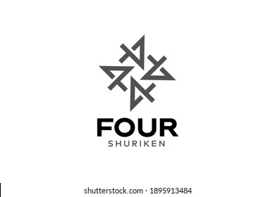 Abstrakte Nummer 4 mit Vorlage für das Design des Logos mit Handgriff-Blade-Form