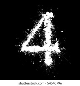 abstract number 4; ink style