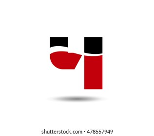 Abstract Number 4 logo Symbol icon
