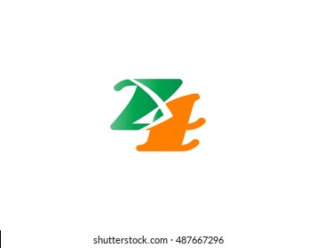 Abstract Number 4 logo Symbol icon
