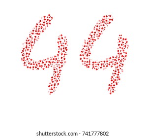 Abstract Number 44 Made Of Written Hearts