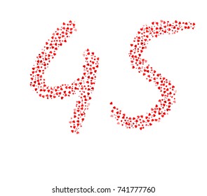 Abstract Number 45 Made Of Written Hearts