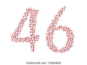 Abstract Number 46 Made Of Red Eastern Hearts