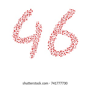 Abstract Number 46 Made Of Written Hearts
