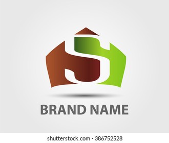 Abstract Number 5 logo Symbol icon set
