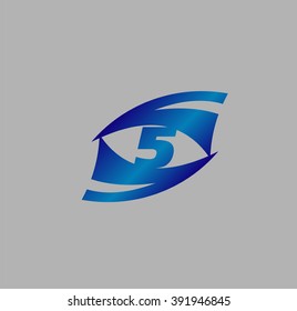 Abstract Number 5 logo Symbol icon
