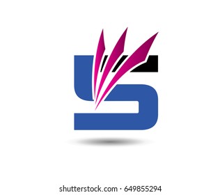 Abstract Number 5 logo Symbol icon
