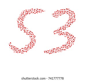 Abstract Number 53 Made Of Written Hearts
