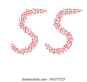 Abstract Number 55 Made Of Written Hearts