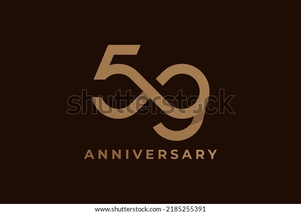 Abstract Number 59 Logo, Number 59\
with infinity icon combination, can be used for birthday and\
business logo templates, flat design logo, vector\
illustration