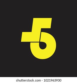 abstract number 6 5 logo vector