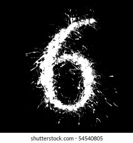 abstract number 6; ink style