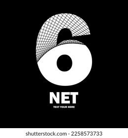 Abstract number 6 line net vector logo design. Suitable for business, poster, card, net symbol and initial