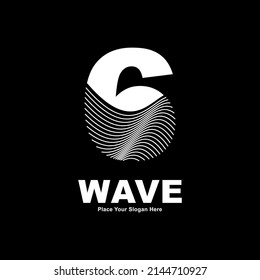 Abstract number 6 line wave vector logo design. Suitable for business, poster, card, wave symbol and initial