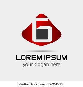 Abstract Number 6 logo Symbol icon
