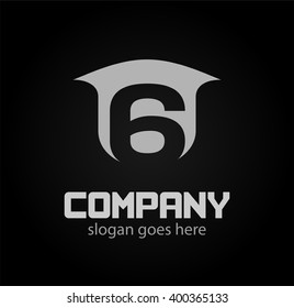 Abstract Number 6 logo Symbol icon
