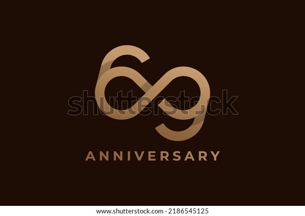 Abstract Number 69 Logo, Number 69\
with infinity icon combination, can be used for birthday and\
business logo templates, flat design logo, vector\
illustration