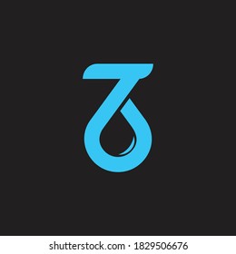 abstract number 7 drop water symbol logo vector