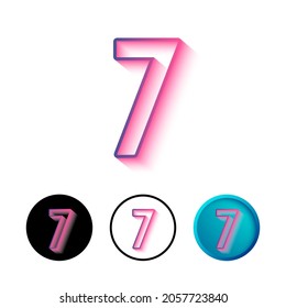 Abstract Number 7 Icon Illustration