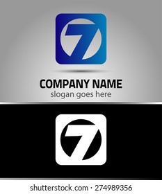 Abstract Number 7 logo Symbol icon
