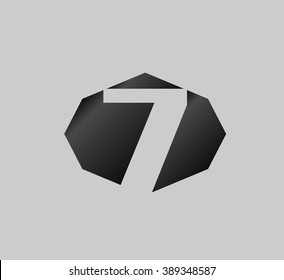Abstract Number 7 logo Symbol icon 
