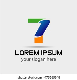 Abstract Number 7 logo Symbol icon
