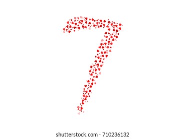 Abstract Number 7 Made Of Red Eastern Hearts