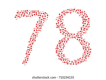 Abstract Number 78 Made Of Red Eastern Hearts