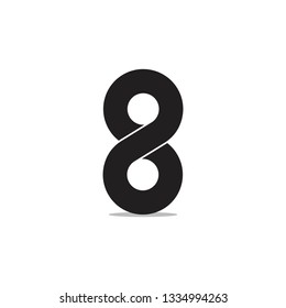 abstract number 8 infinity line logo vector
