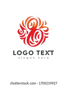 Resumen Número 8 Monograma de belleza inicial y diseño elegante de logotipo, logo de escritura a mano con firma inicial, fotografía, boda, moda, floral y botánica con diseño de plantilla creativa