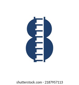 Abstract number 8 with ladder vector logo design. Suitable for business, web, corporate, building and art logotype