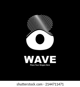Abstract number 8 line wave vector logo design. Suitable for business, poster, card, wave symbol and initial