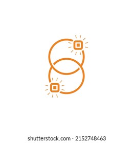 abstract number 8 linked rings design symbol logo vector