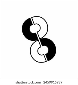 Diseño Abstractas del logotipo del número 8 con la letra S concepto.
