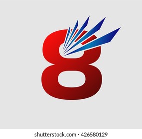 Abstract Number 8 logo Symbol 
