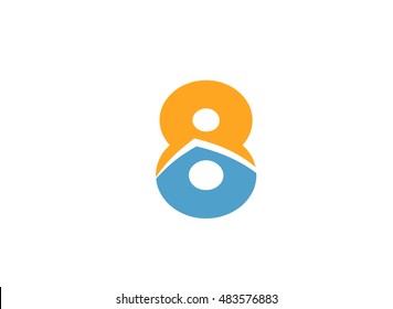 Abstract Number 8 logo Symbol 
